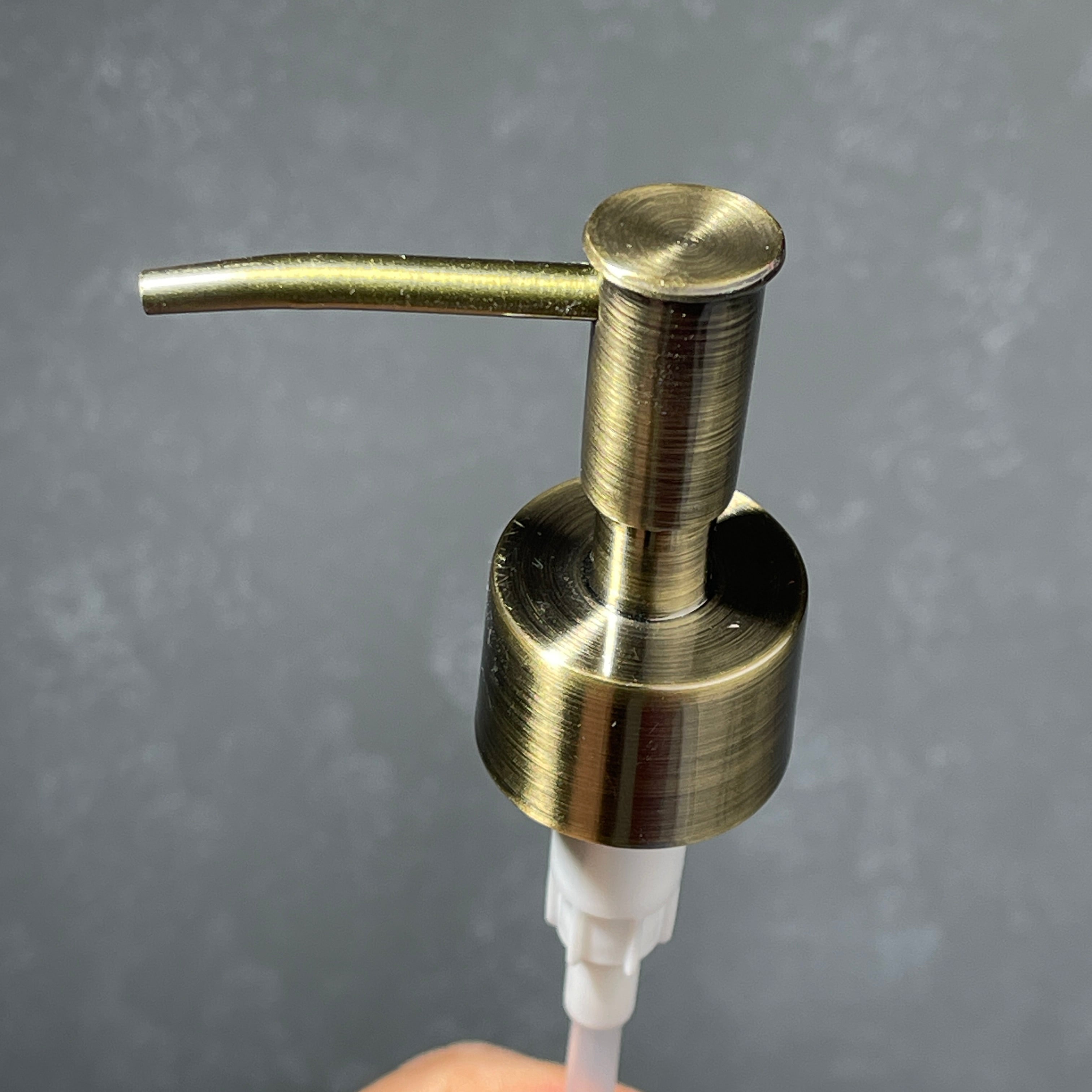 Brass lotion soap pump dispenser head- Skinny Head Classic Brass