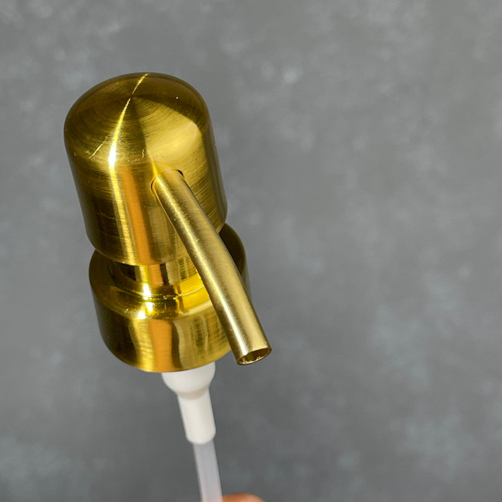 brushed gold finish metal soap pump head