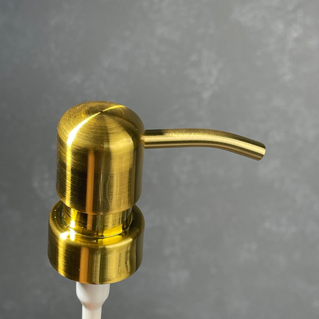 brushed gold finish metal soap pump head