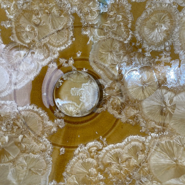 Butterscotch Crystal Handmade Sink  with swirl details