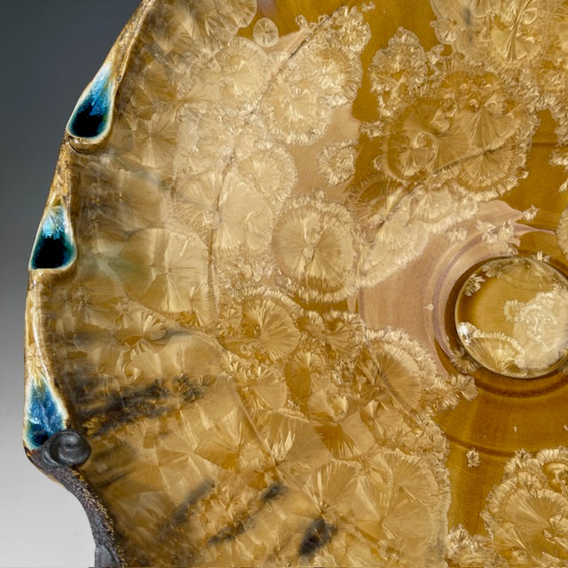 Butterscotch Crystal Handmade Sink  with swirl details