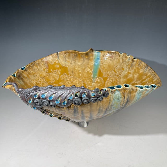 Butterscotch Crystal Handmade Sink  with swirl details