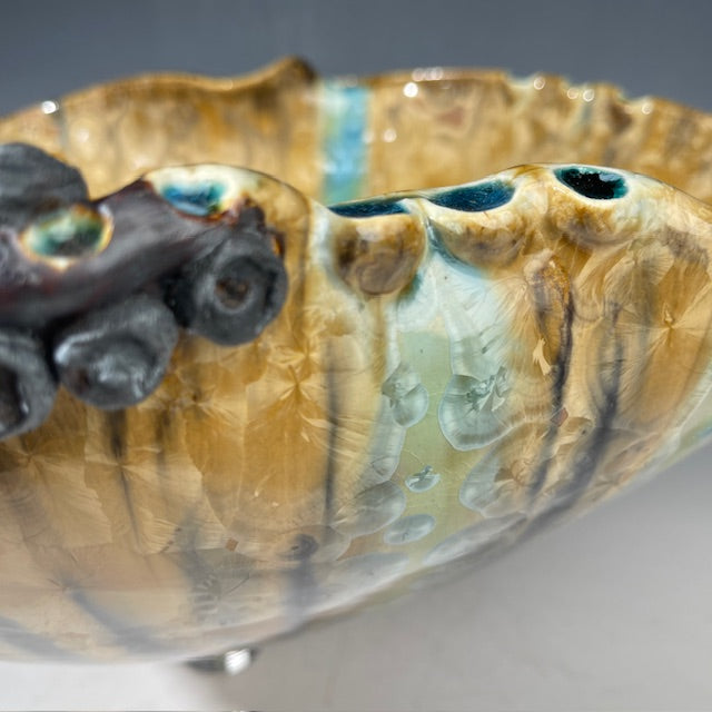 Butterscotch Crystal Handmade Sink  with swirl details