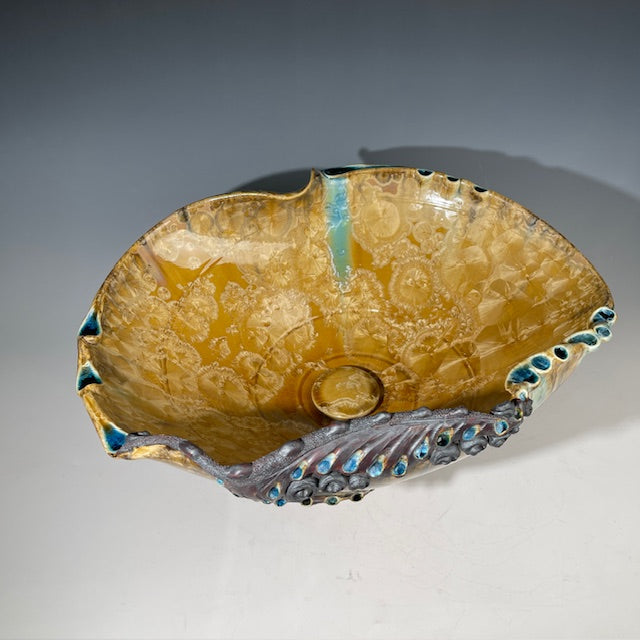 Butterscotch Crystal Handmade Sink  with swirl details