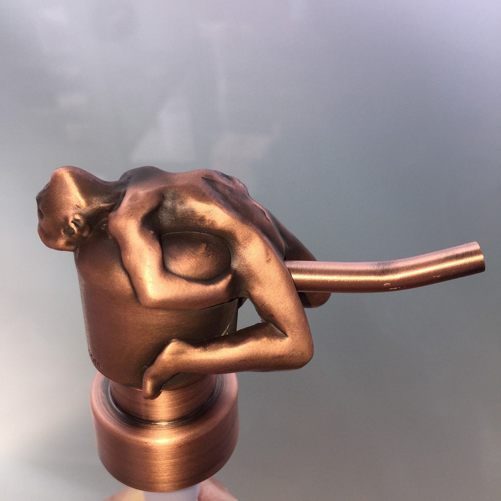happy man bronze sculptural soap pump