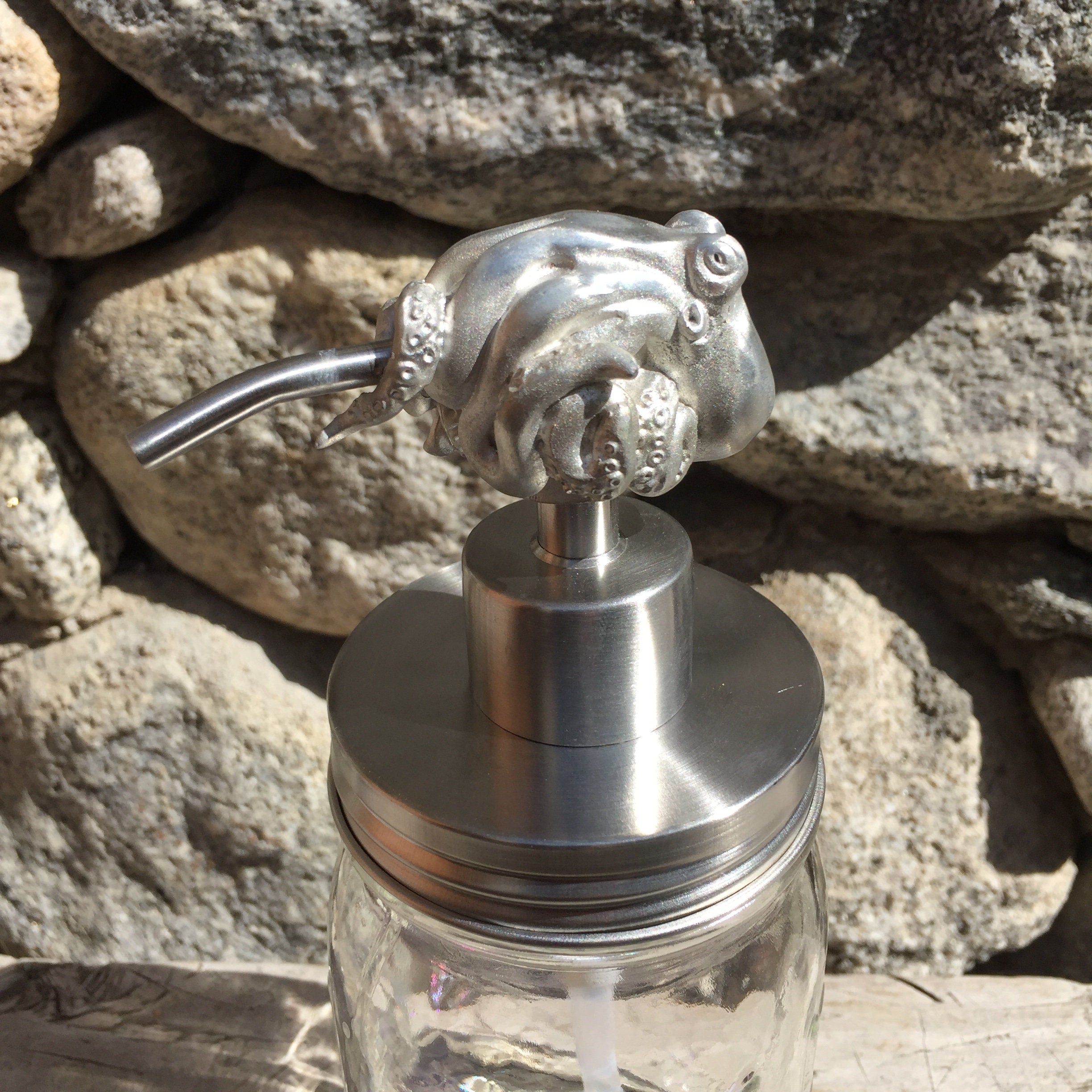 octopus solid metal soap lotion pump dispenser- Kit For mason Jars