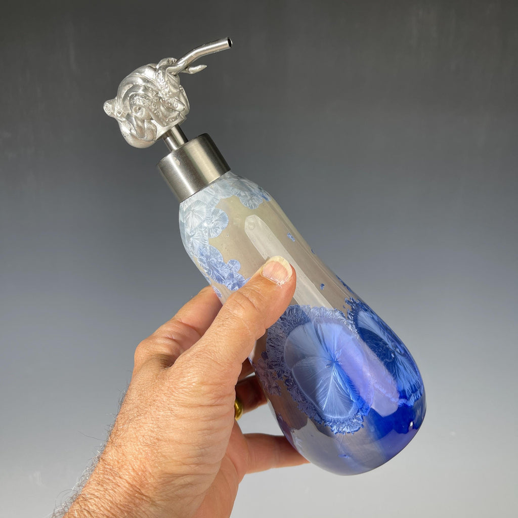 Octopus Soap Pump, Lotion and or Hand Sanitizer Pump silver cobalt fade