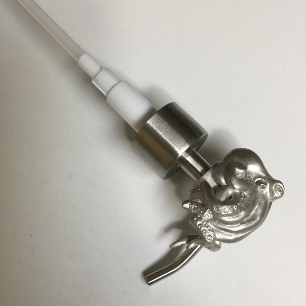  metal pewter over stainless steel octopus soap pump top
