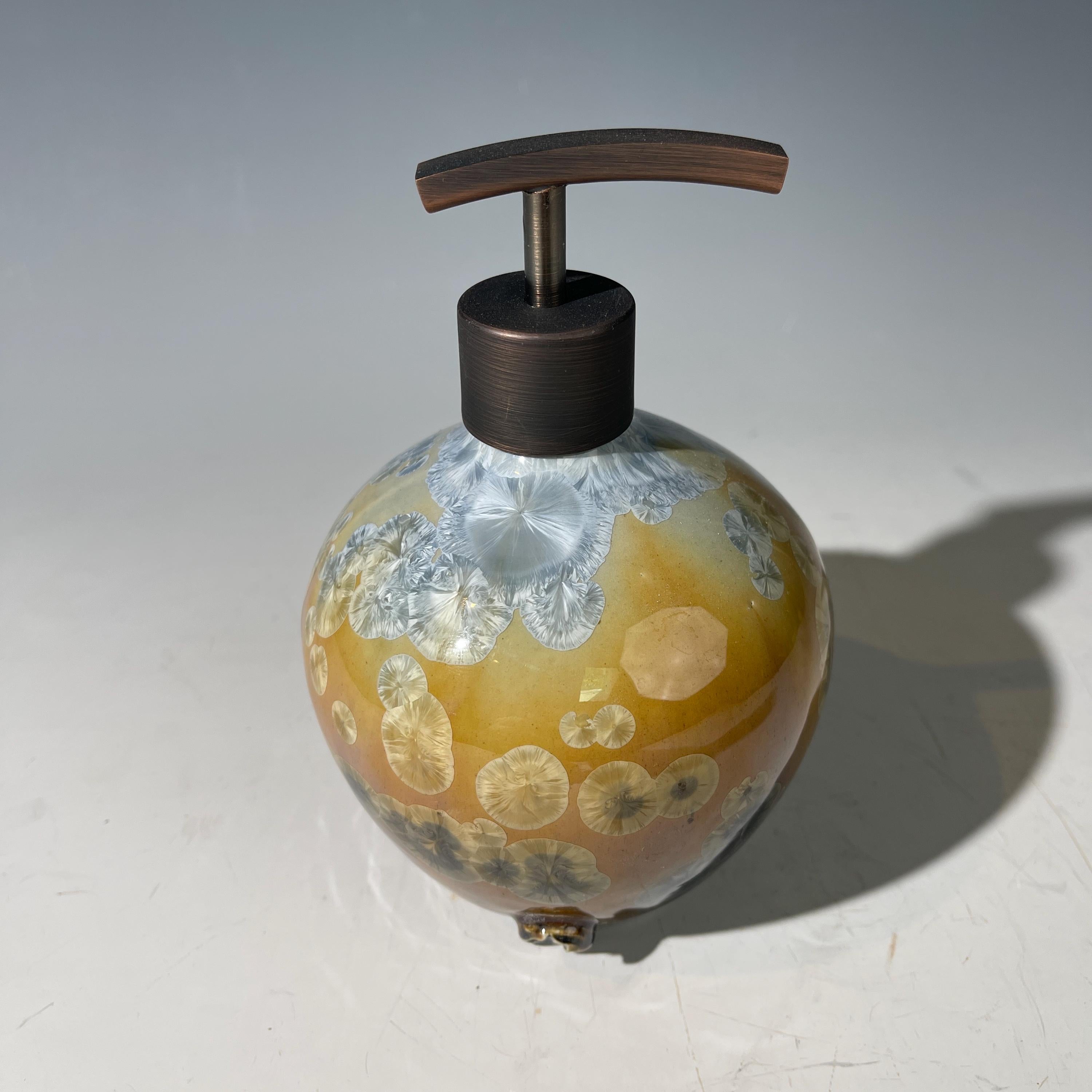 Soap and lotion pump Silver Sunflower Charcoal