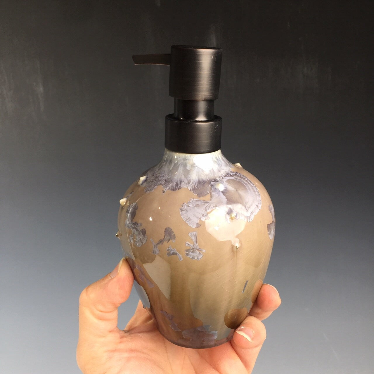 Soap Pump, Lotion and or Hand Sanitizer Pump smoke silver gray crystalline