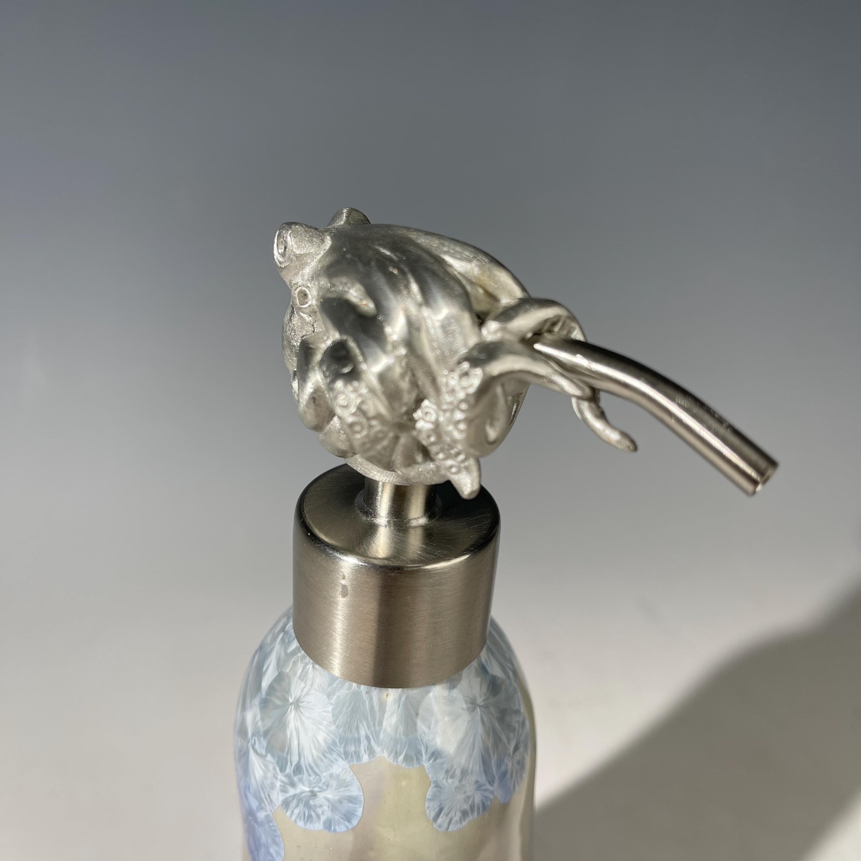 Octopus Soap Pump, Lotion and or Hand Sanitizer Pump silver cobalt fade