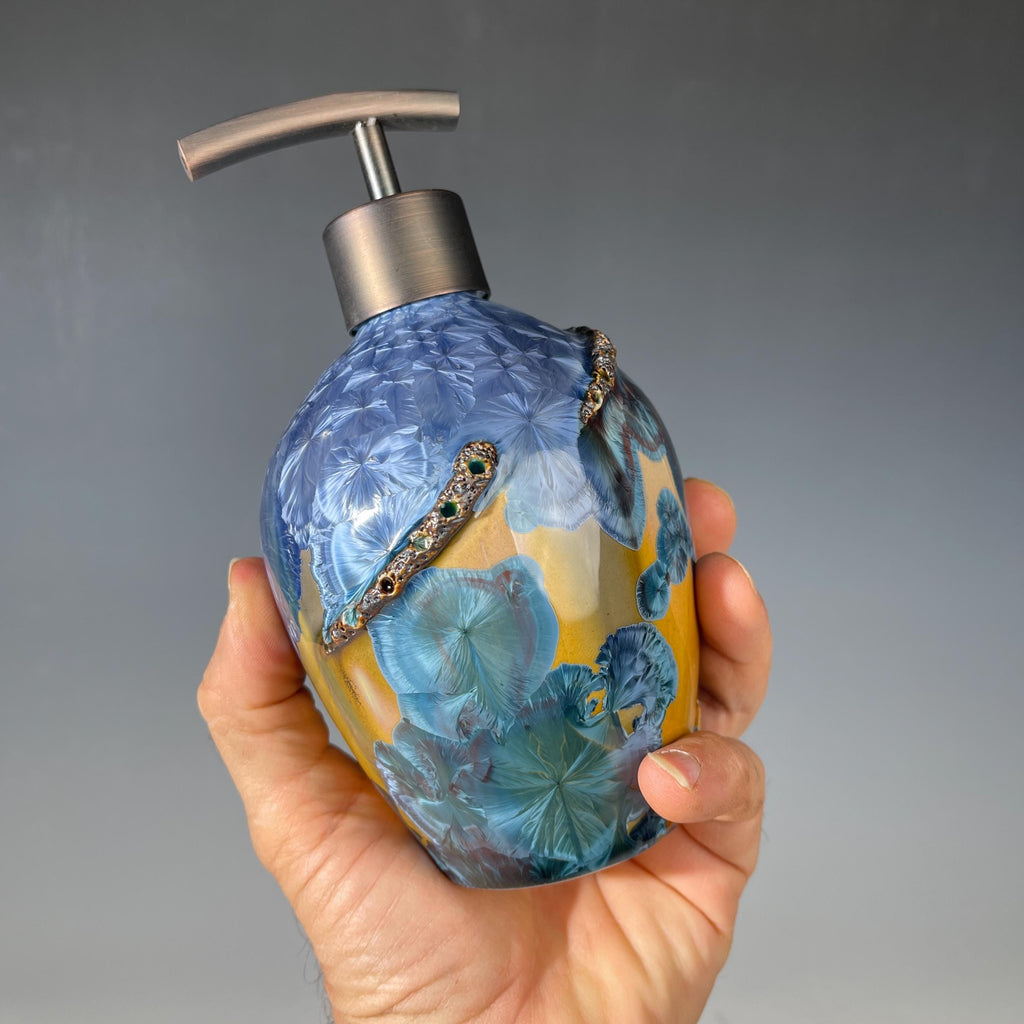 Soap pump amethyst ocelot sparkle crystal