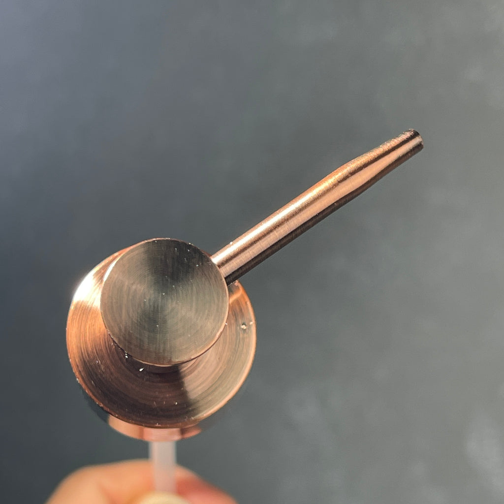 copper finish metal soap pump top inverted cone style