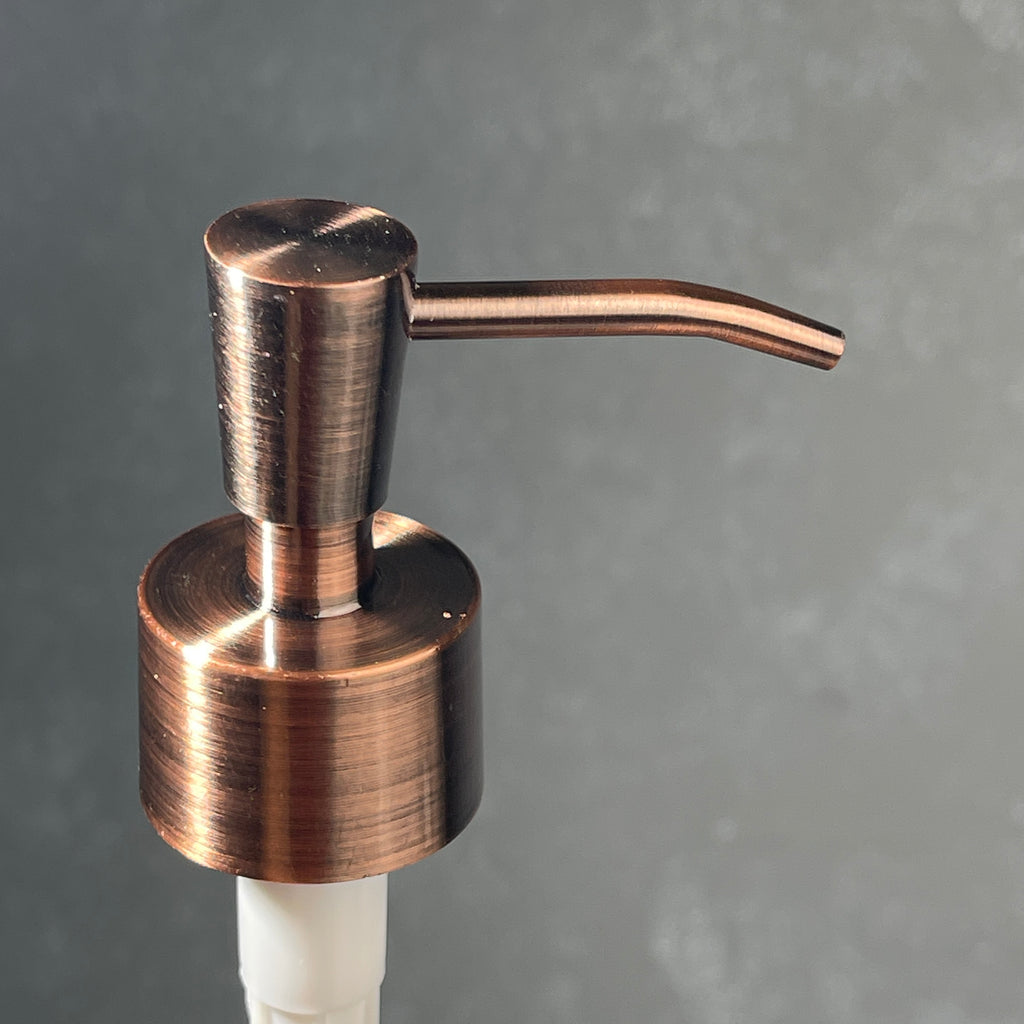 copper finish metal soap pump top inverted cone style