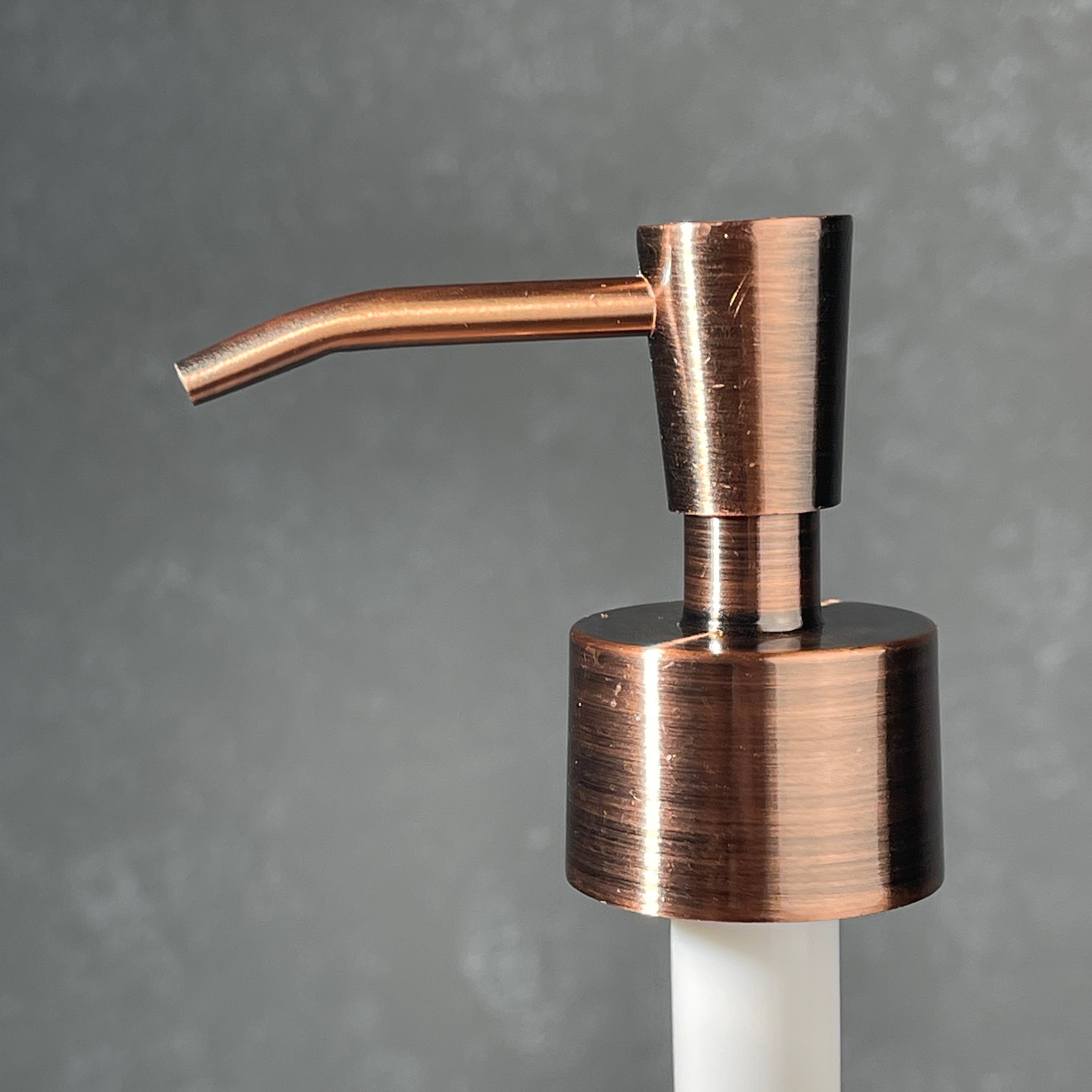 copper finish metal soap pump top inverted cone style