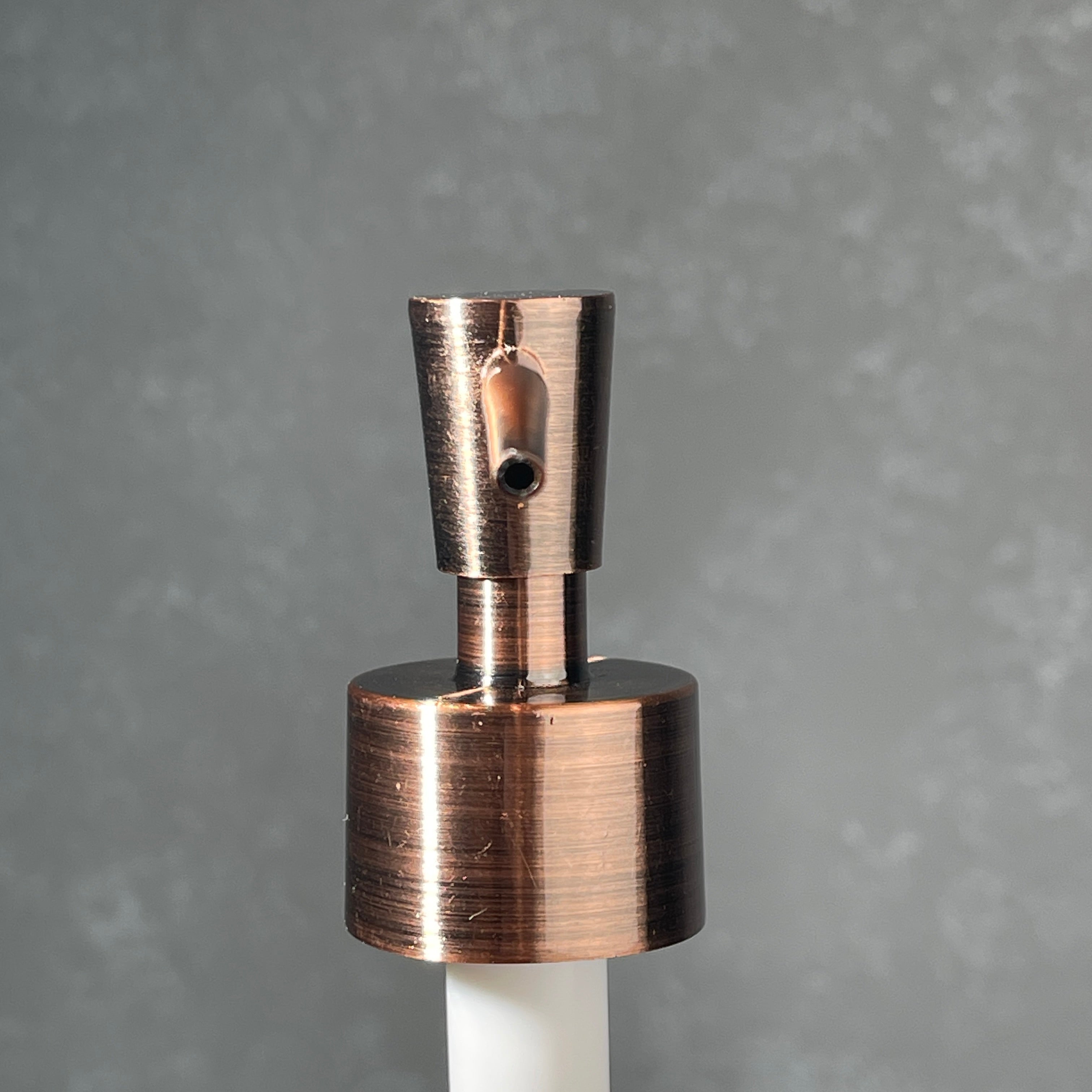 copper finish metal soap pump top inverted cone style