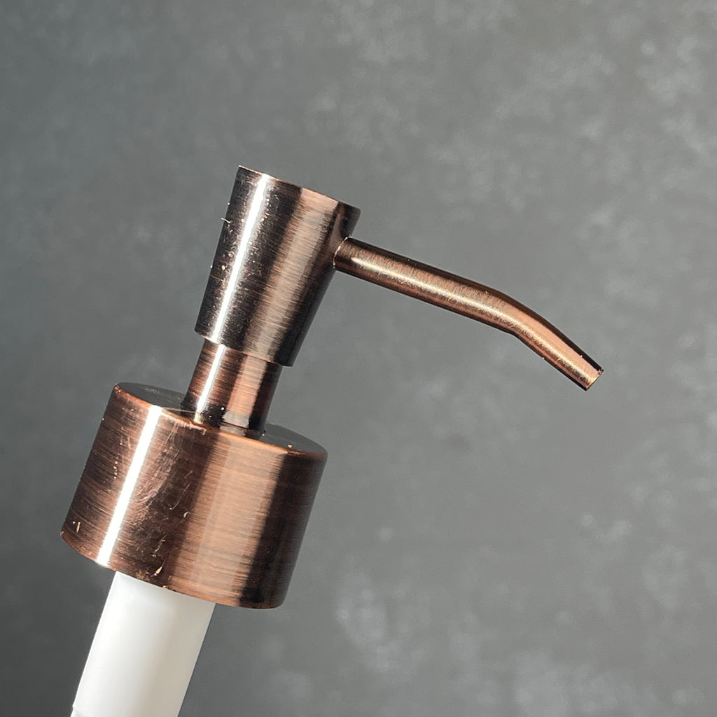 copper finish metal soap pump top inverted cone style