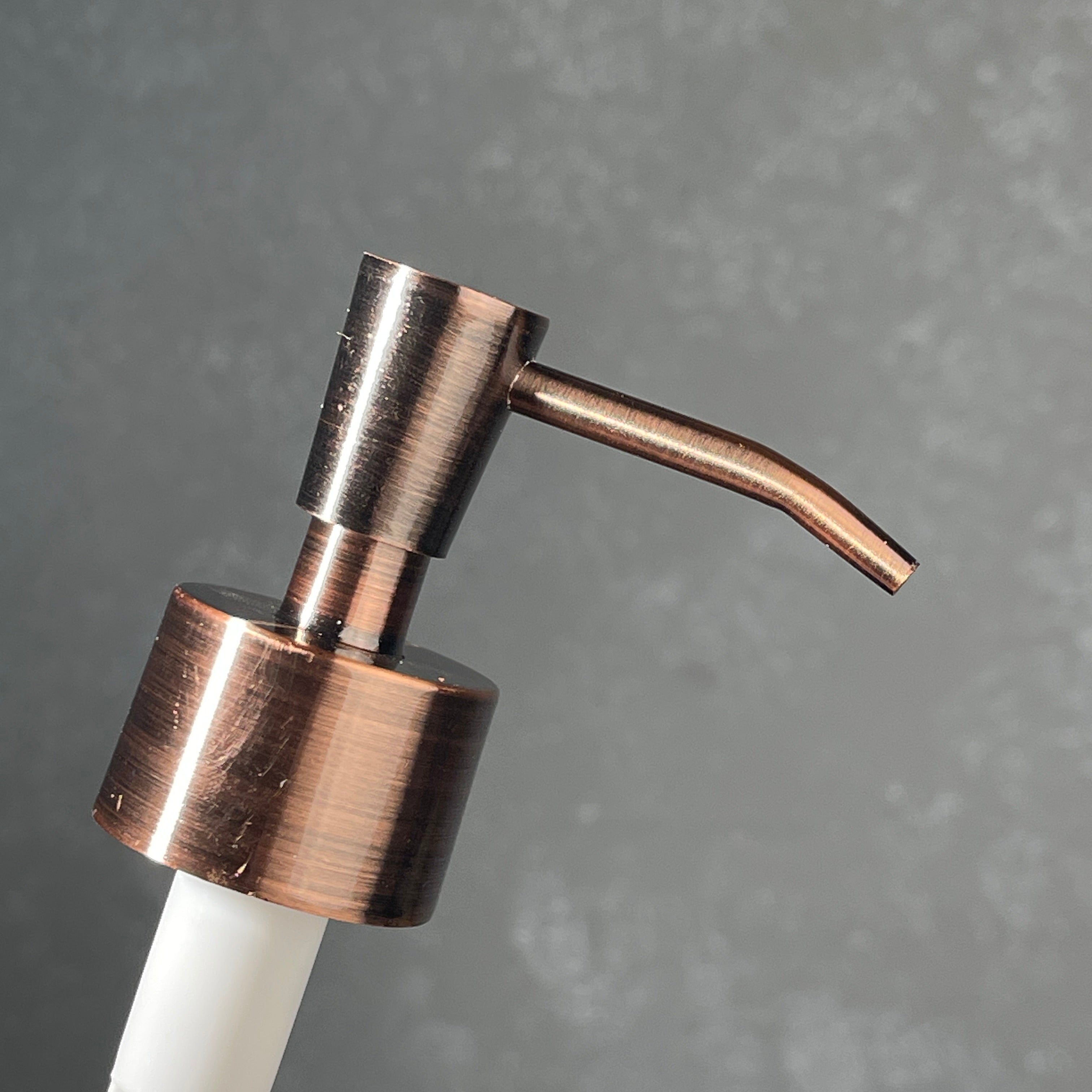 copper finish metal soap pump top inverted cone style
