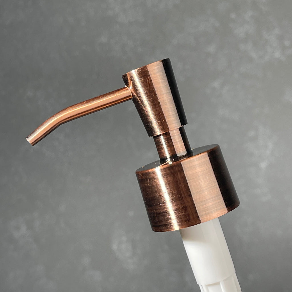 copper finish metal soap pump top inverted cone style