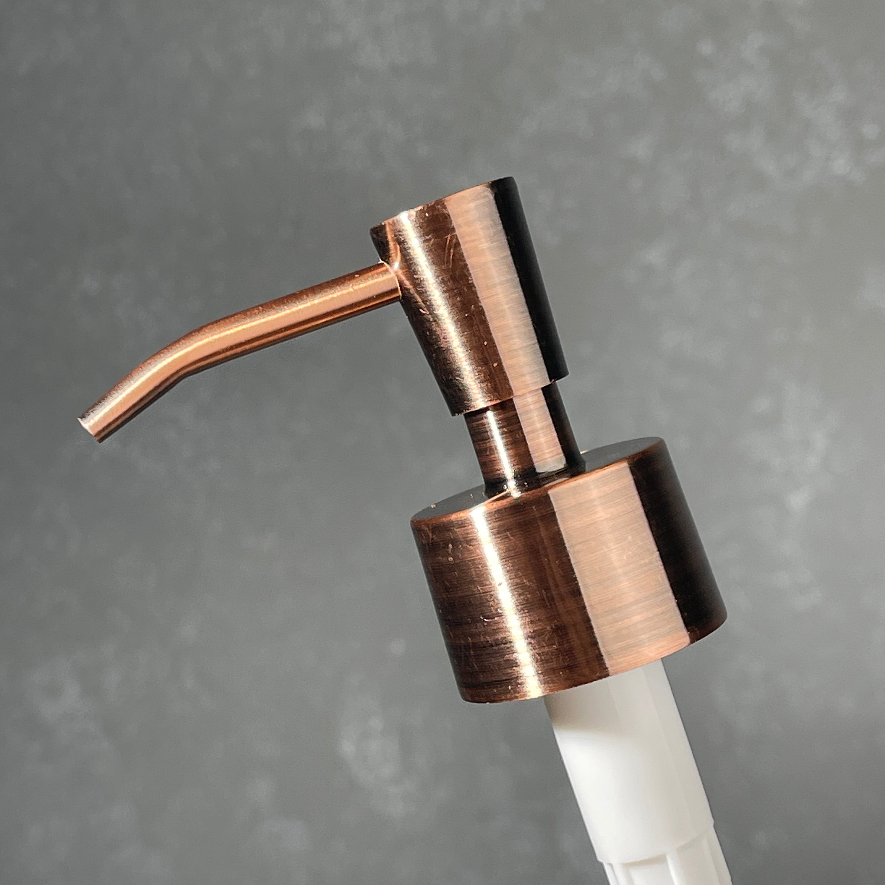copper finish metal soap pump top inverted cone style