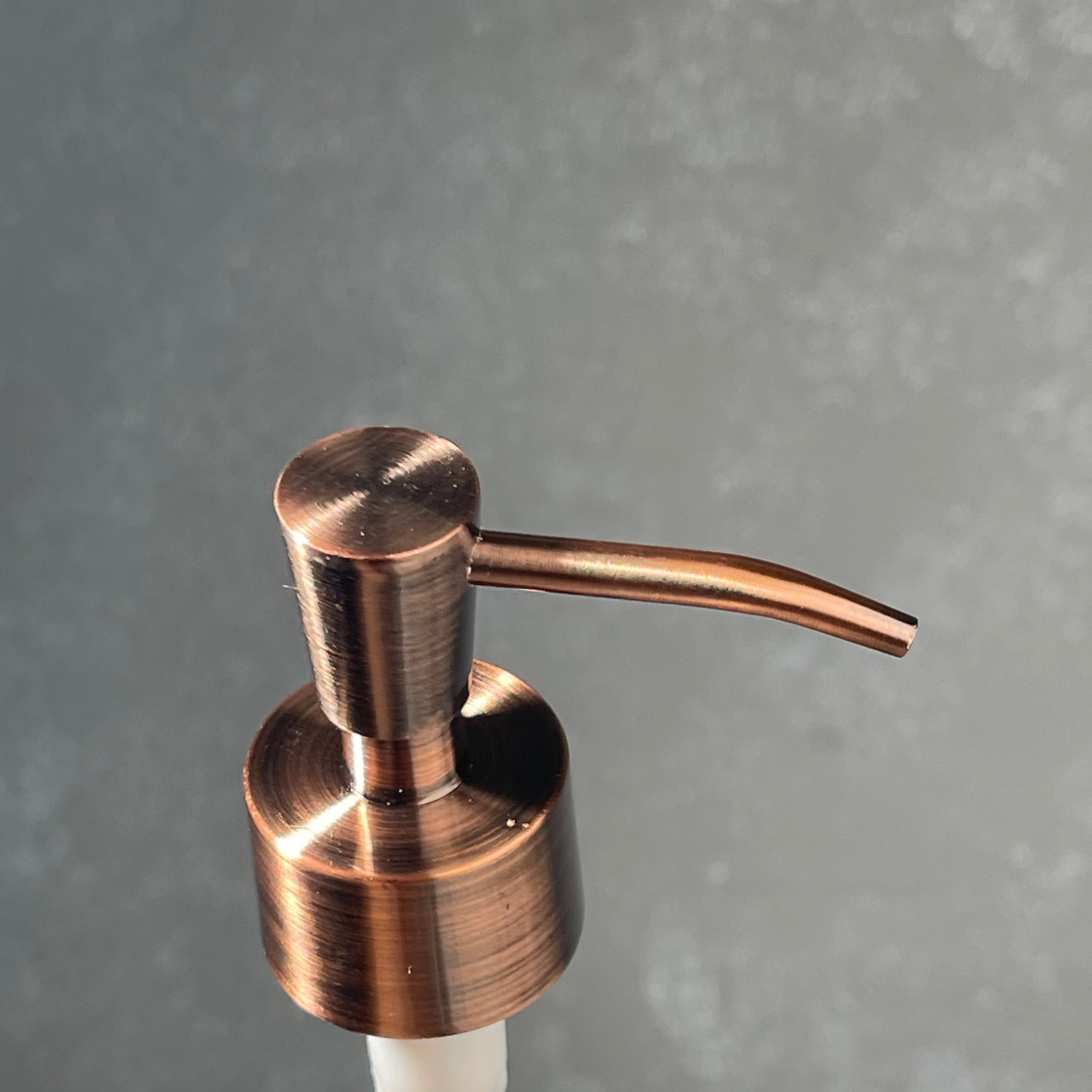 copper finish metal soap pump top inverted cone style