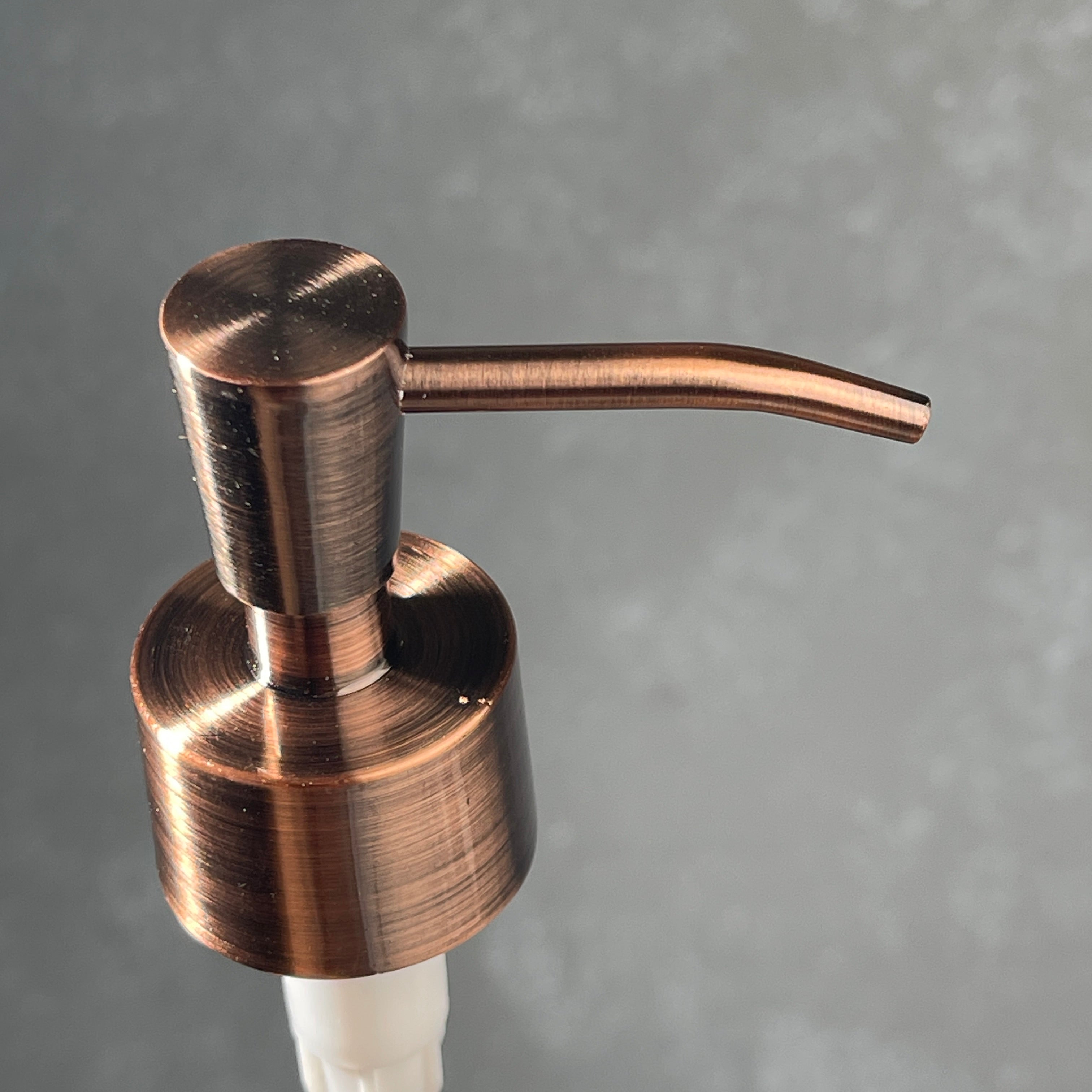 copper finish metal soap pump top inverted cone style