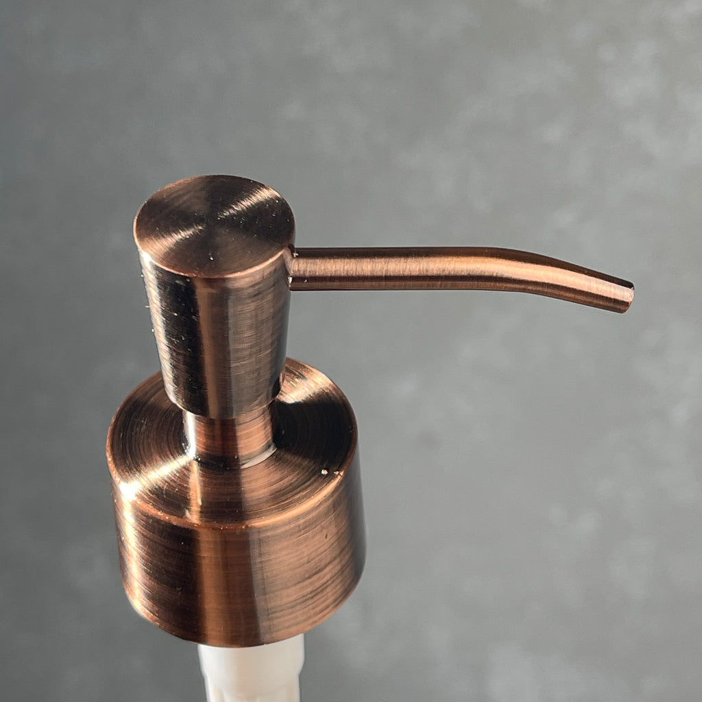copper finish metal soap pump top inverted cone style