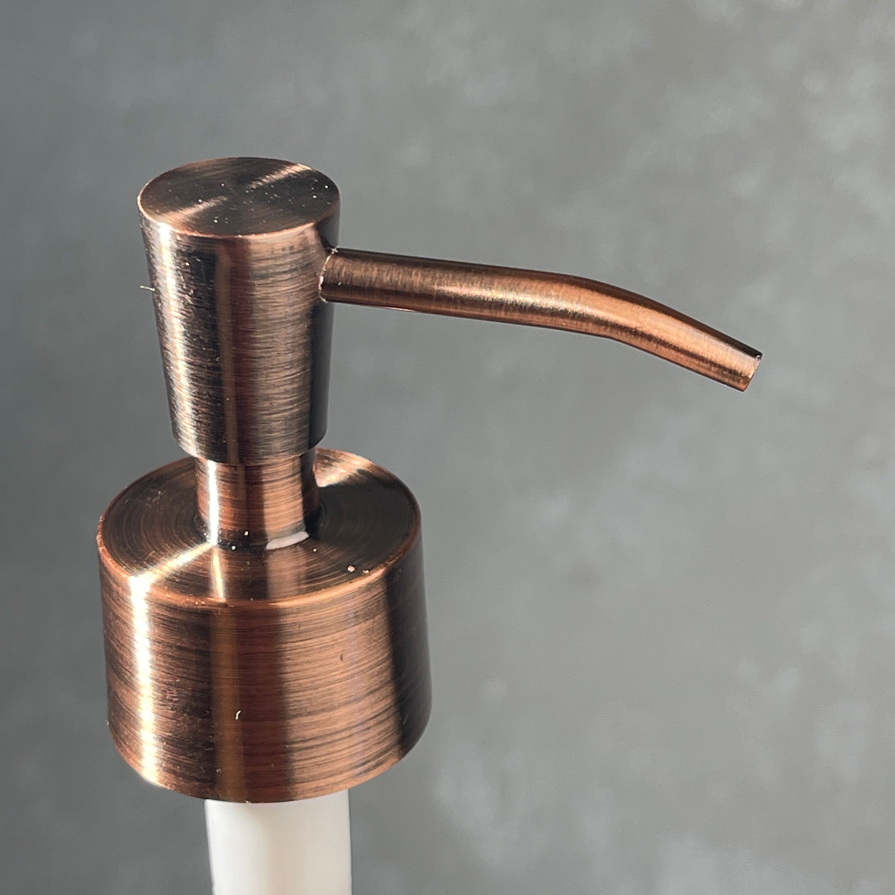 copper finish metal soap pump top inverted cone style