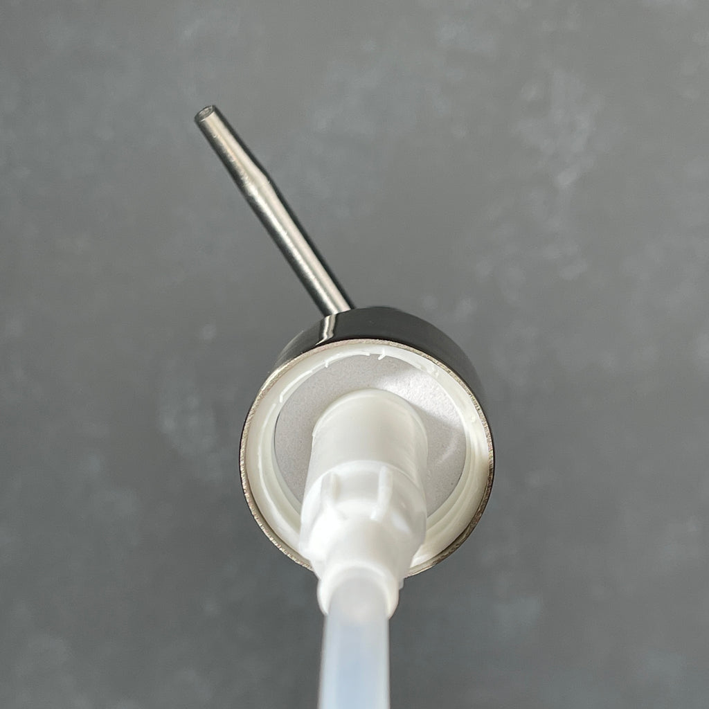 brushed nickel stainless finish soap dispenser inverted cone design