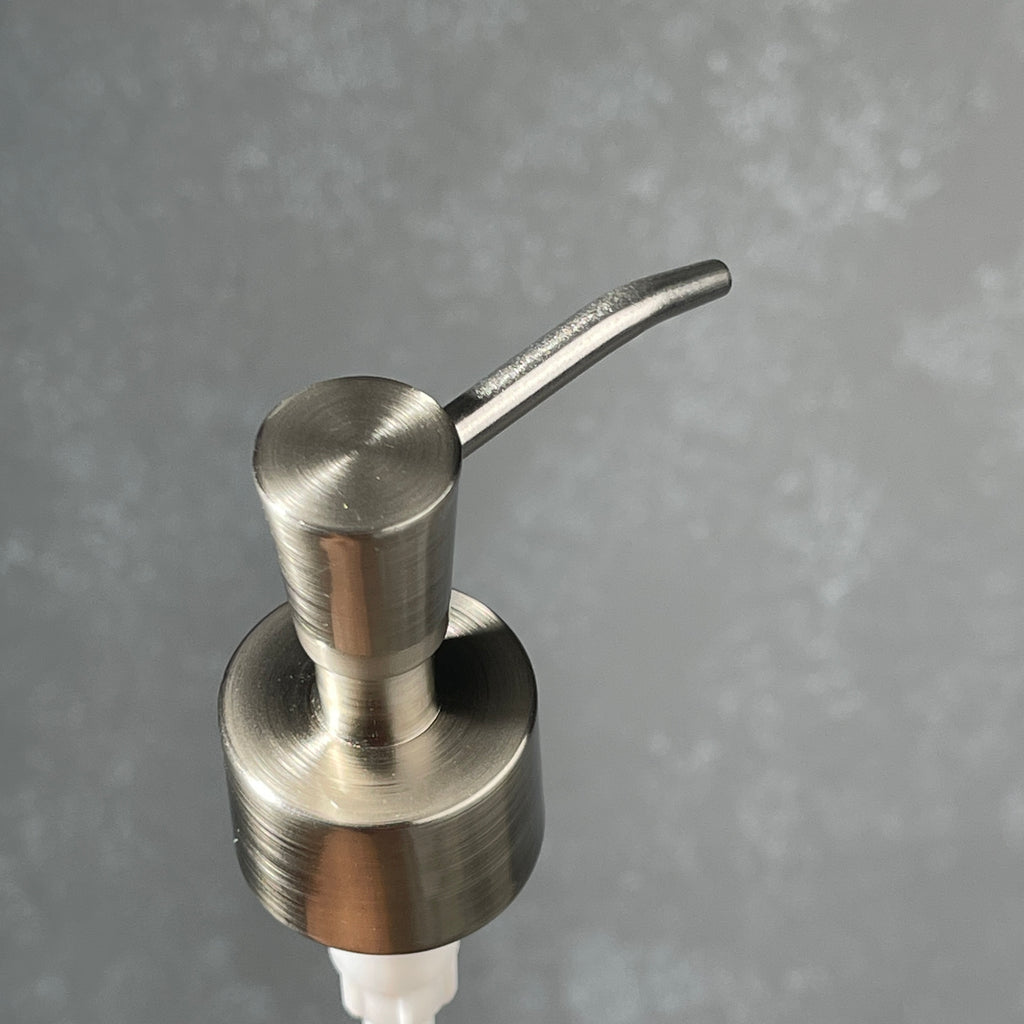 brushed nickel stainless finish soap dispenser inverted cone design