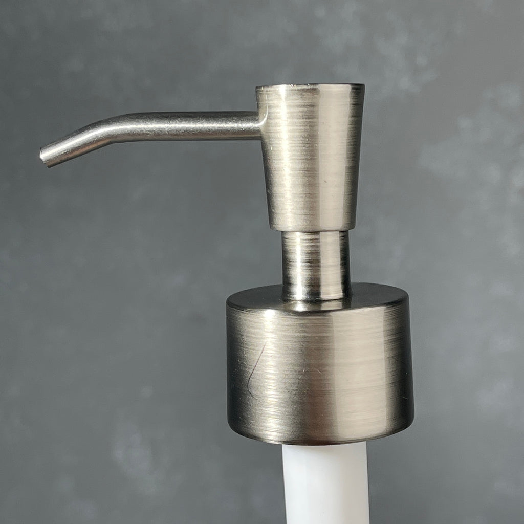 brushed nickel stainless finish soap dispenser inverted cone design