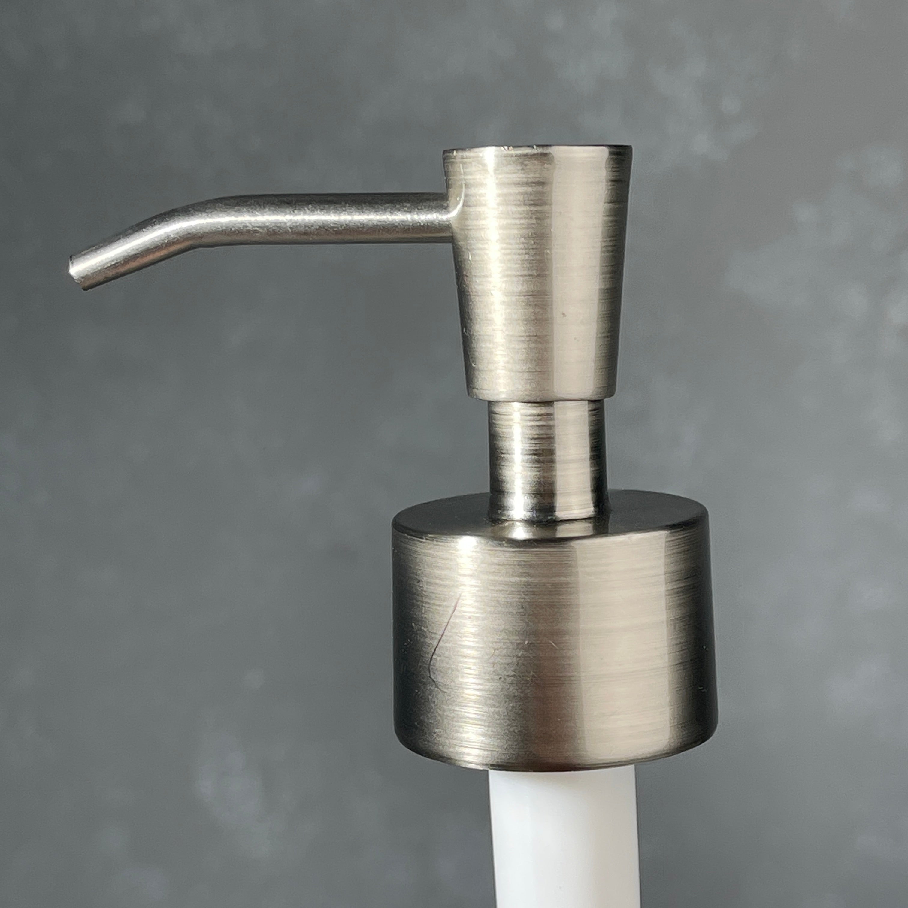 brushed nickel stainless finish soap dispenser inverted cone design