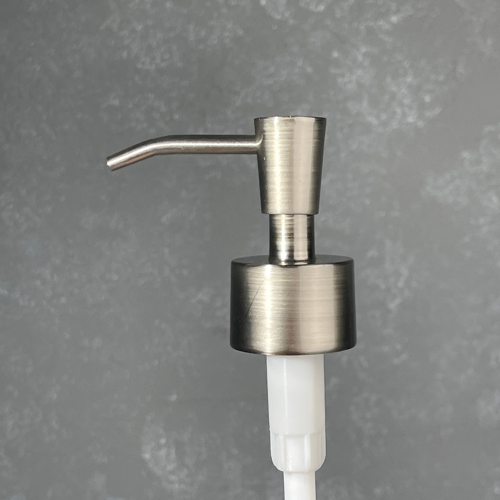 brushed nickel stainless finish soap dispenser inverted cone design