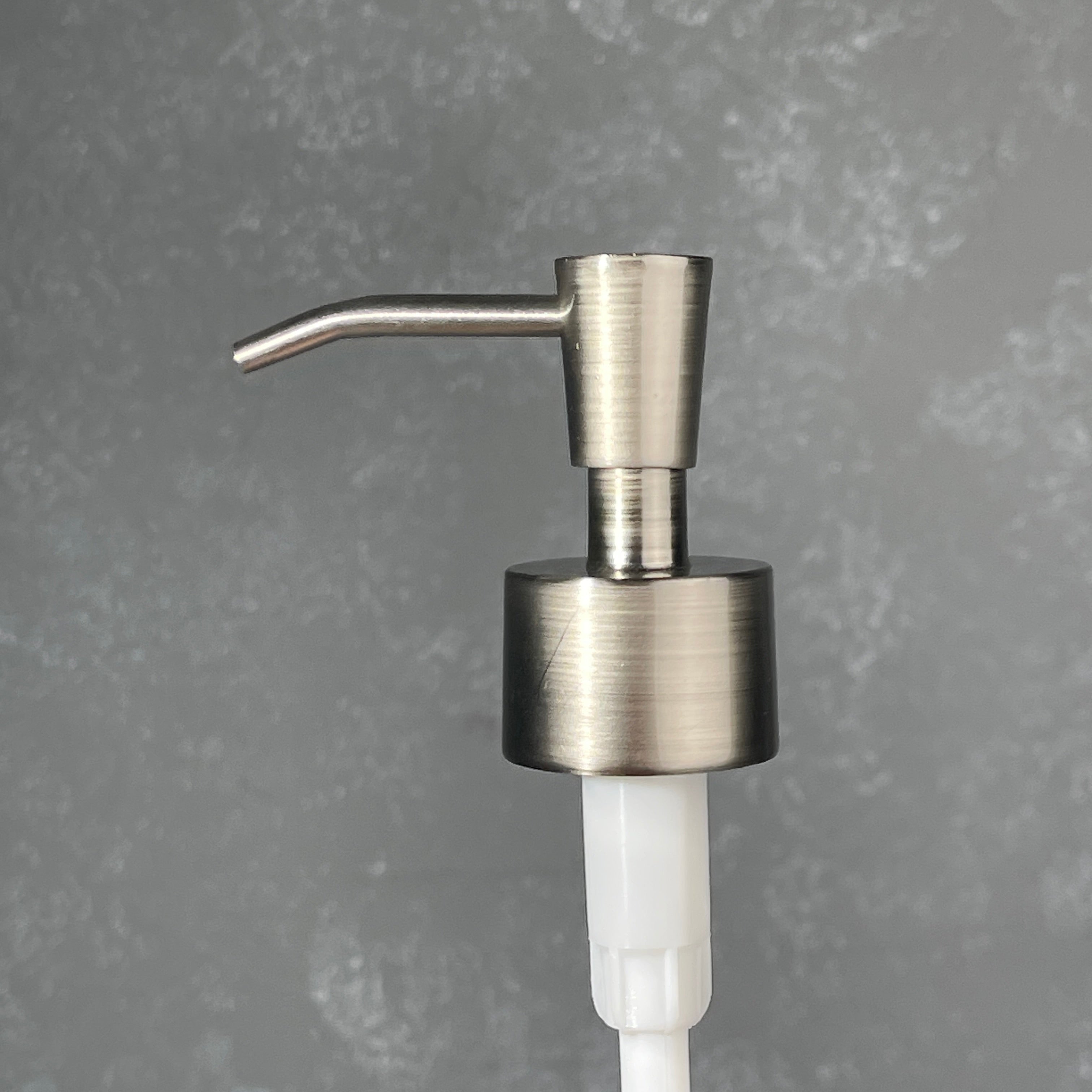 brushed nickel stainless finish soap dispenser inverted cone design