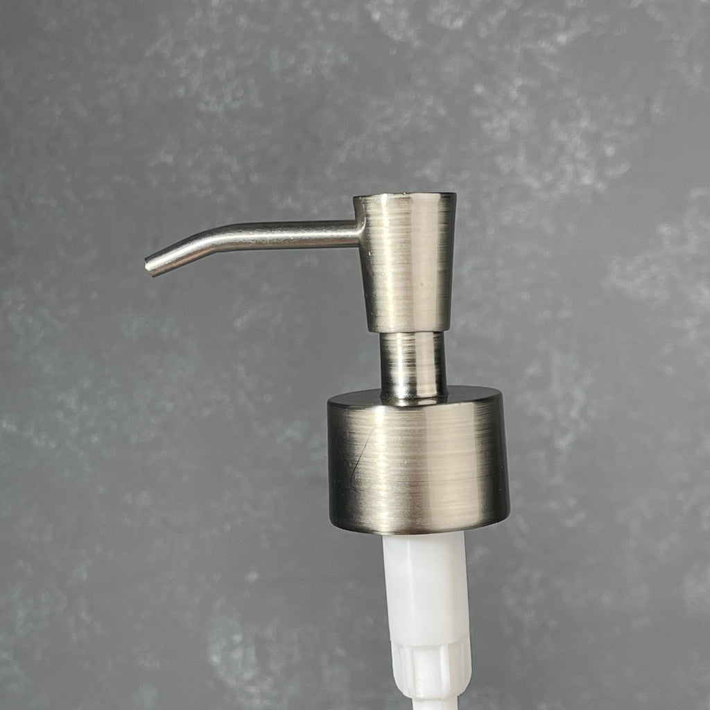 brushed nickel stainless finish soap dispenser inverted cone design
