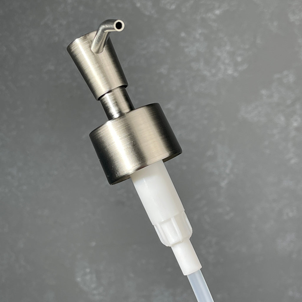 brushed nickel stainless finish soap dispenser inverted cone design