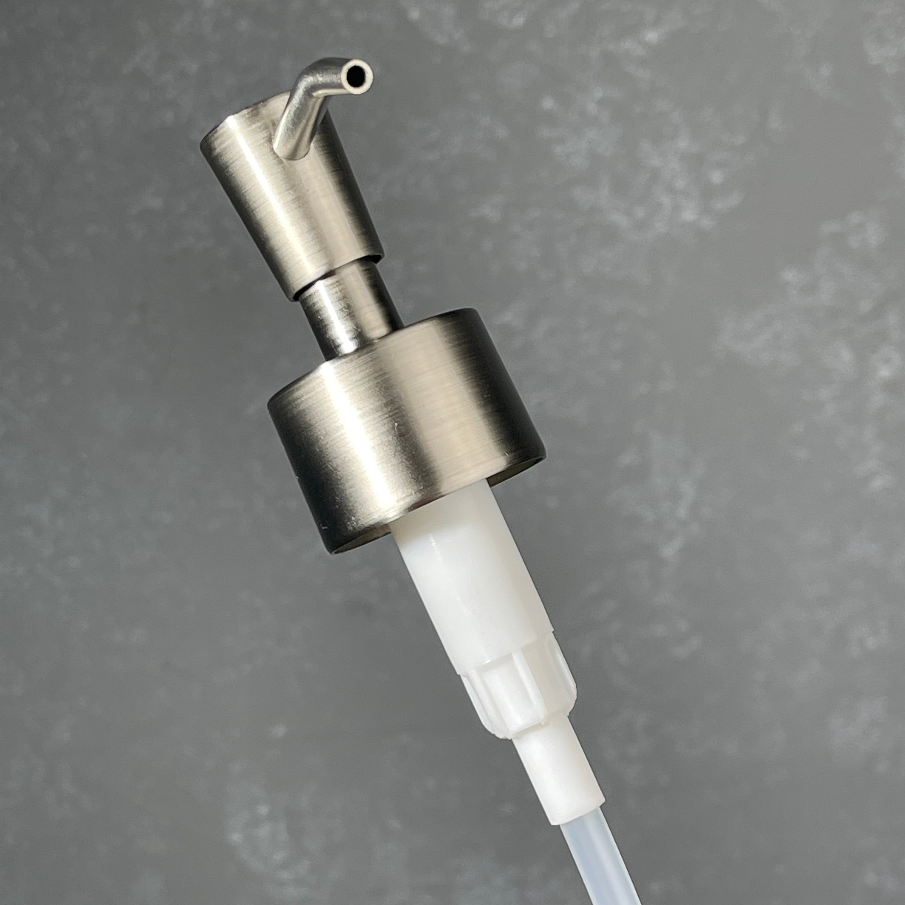 brushed nickel stainless finish soap dispenser inverted cone design