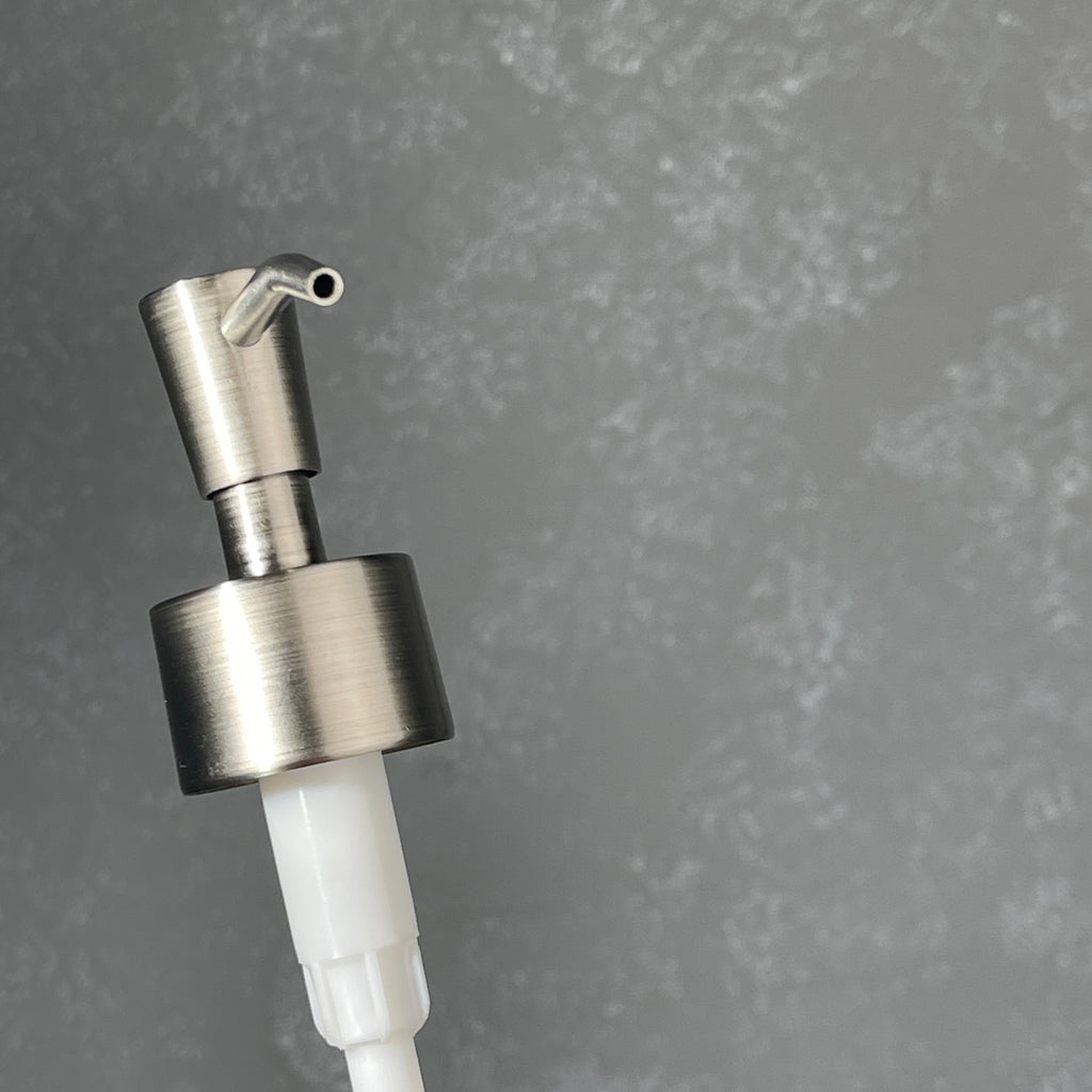 brushed nickel stainless finish soap dispenser inverted cone design