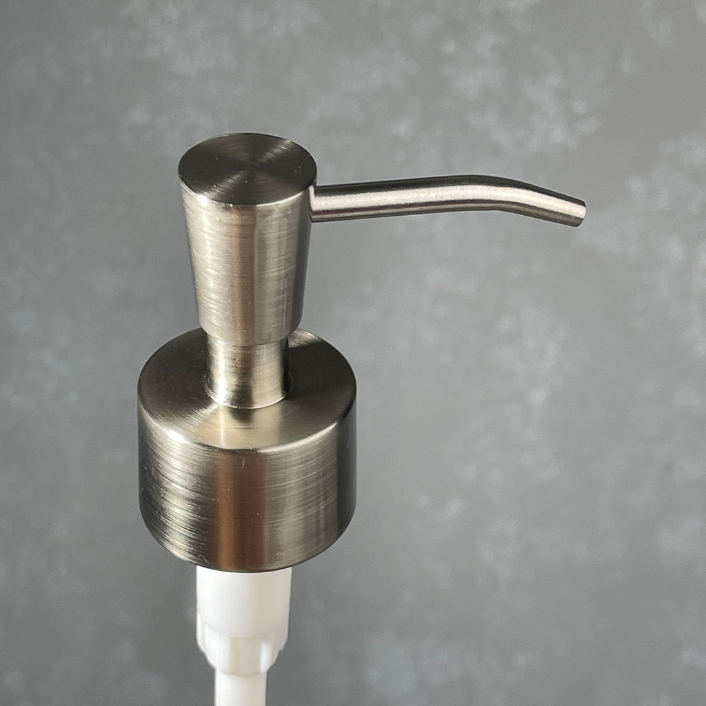 brushed nickel stainless finish soap dispenser inverted cone design