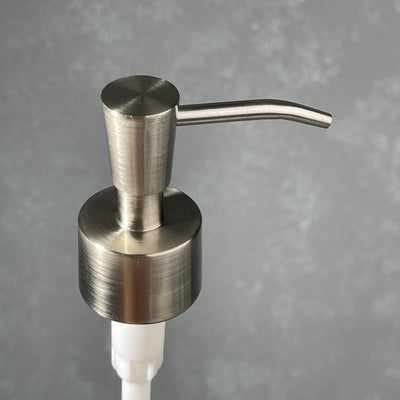 brushed nickel stainless finish soap dispenser inverted cone design