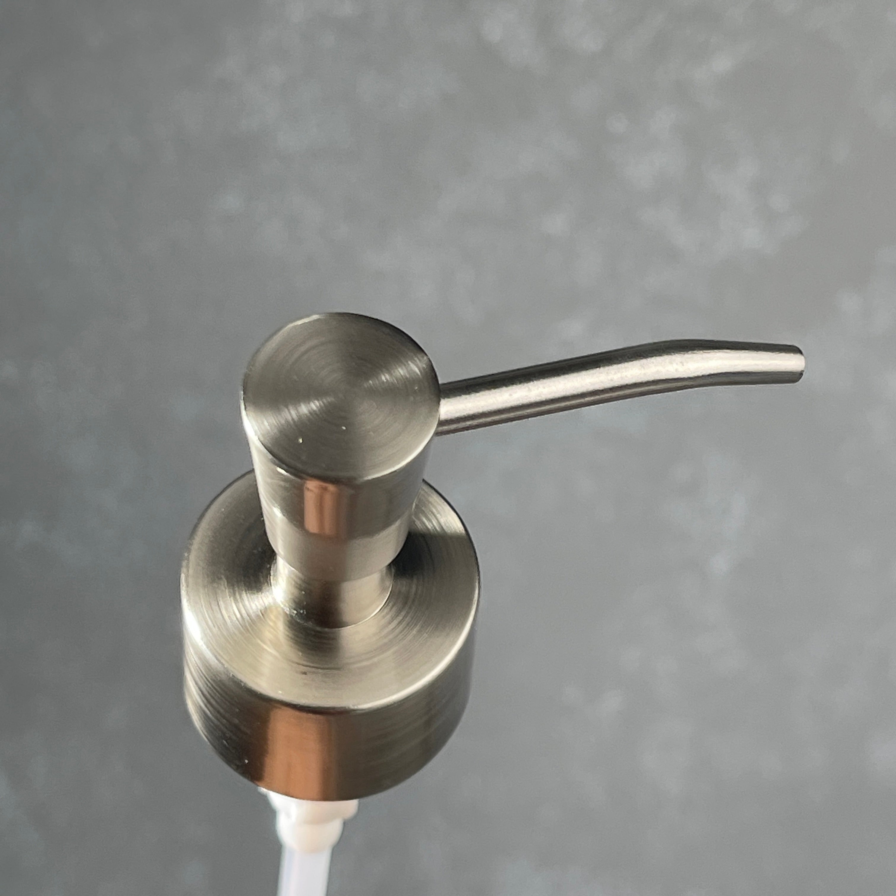 brushed nickel stainless finish soap dispenser inverted cone design