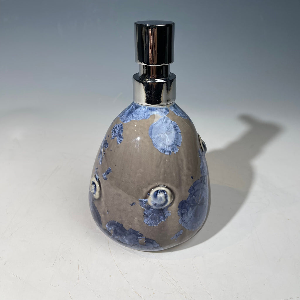 Crystalline Purple silver gray Soap Pump, Lotion and  Hand Sanitizer Dispenser Handmade Sanitary Ware