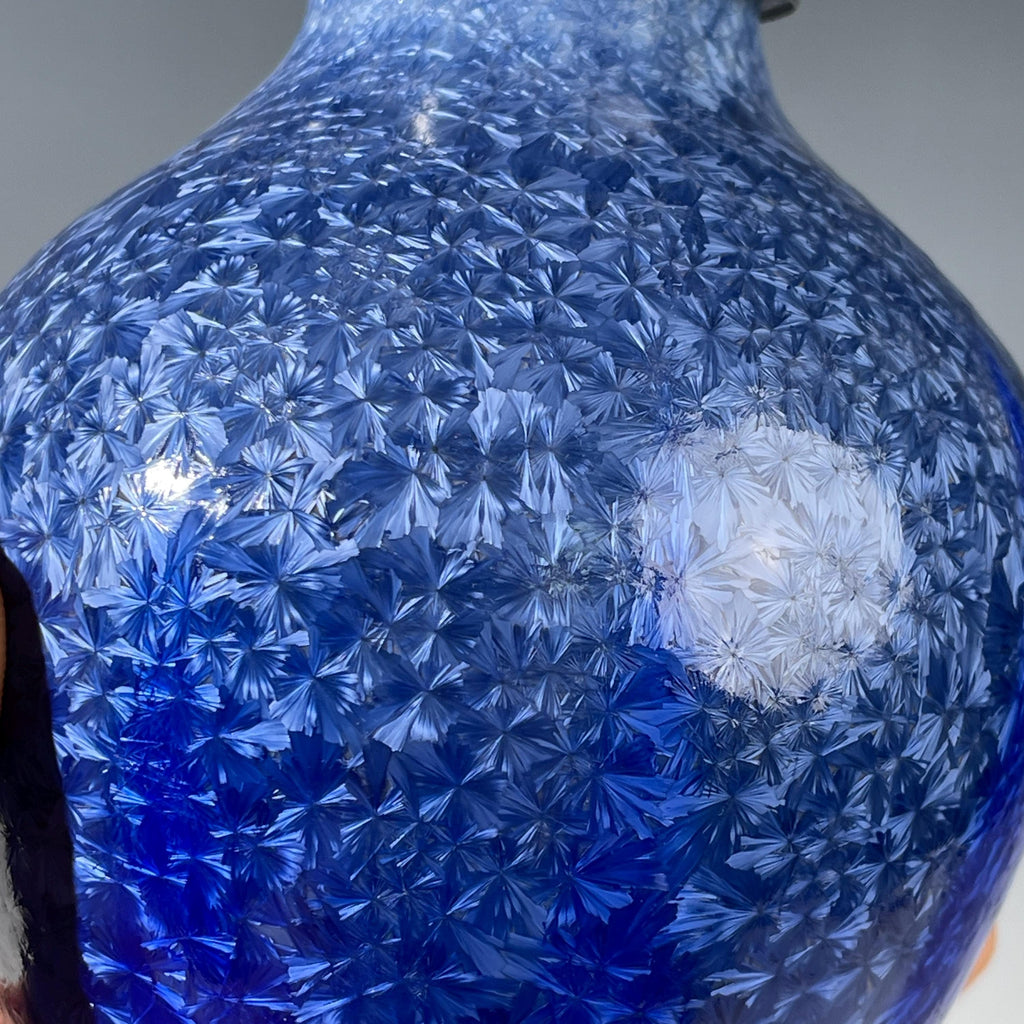 Foaming soap pump light amethyst cobalt micro sparkle