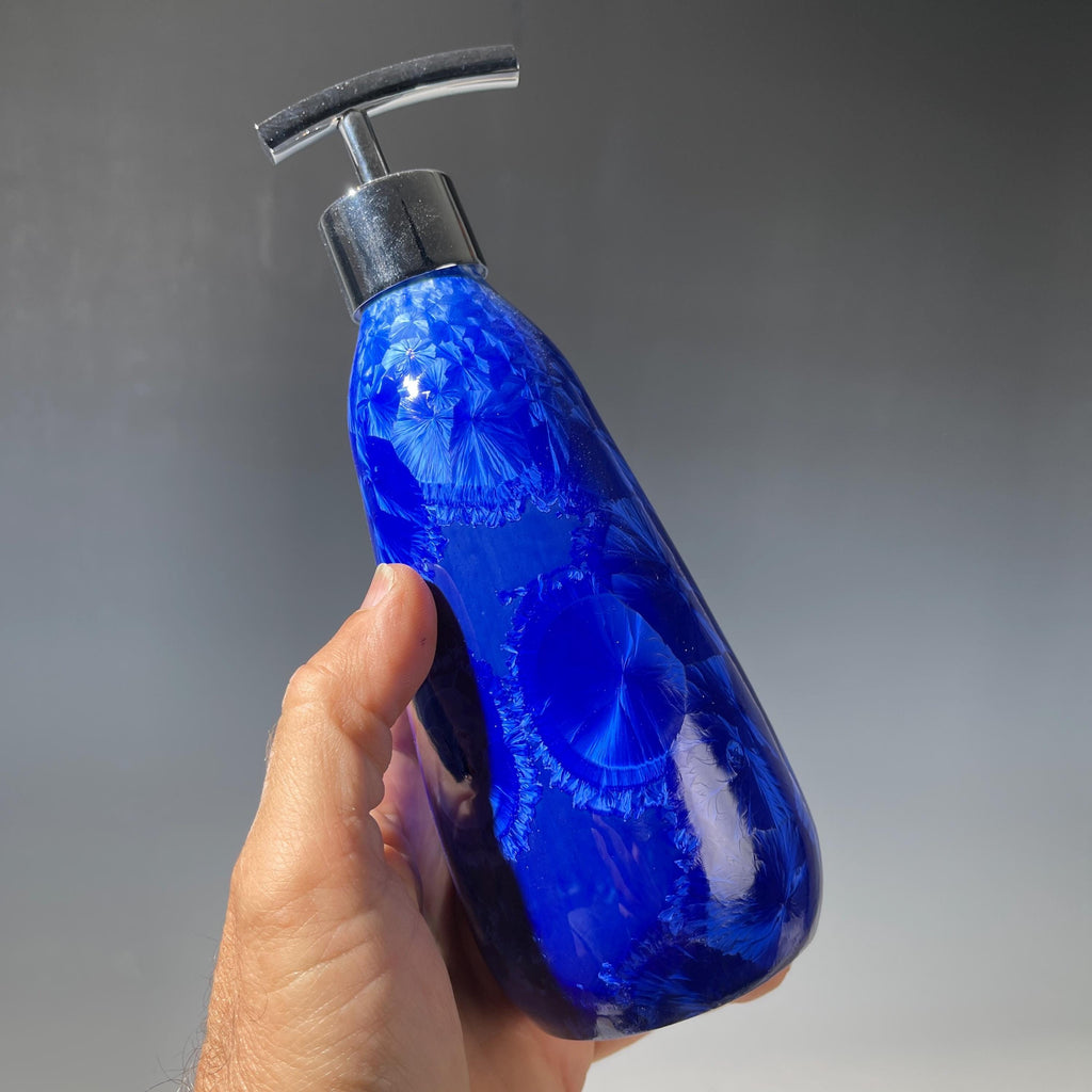 Soap Pump, Lotion and Hand Pump Midnight Cobalt crystalline glazed
