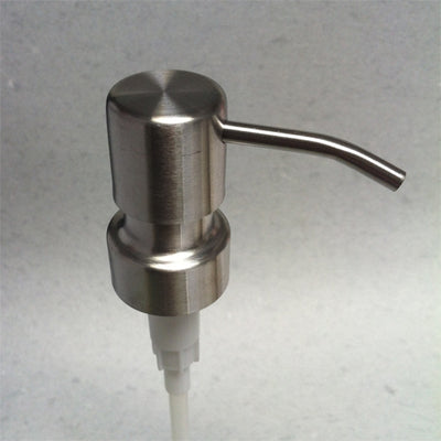 Stainless steel  ez pleaser soap dispenser on a gradiant background