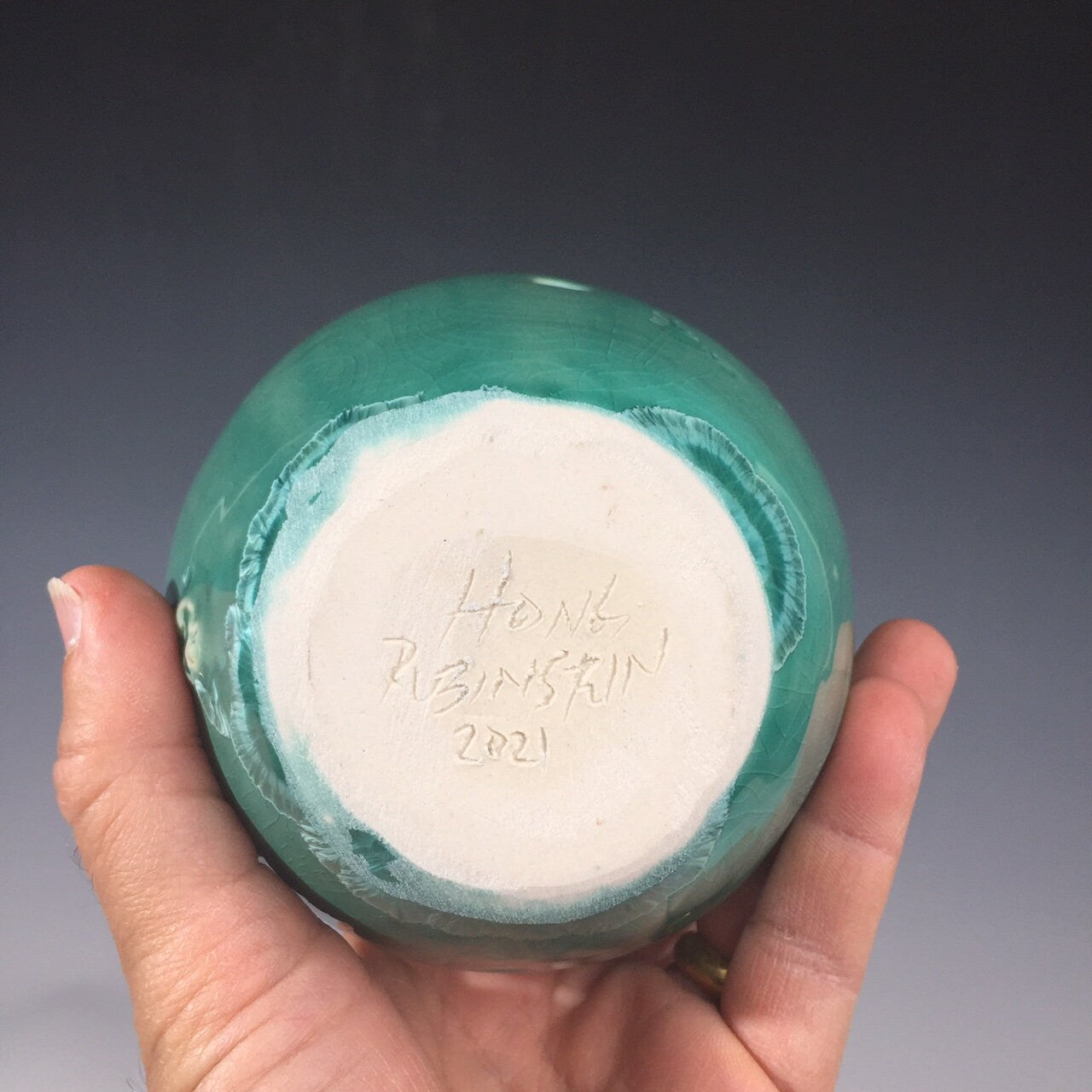 Foaming soap pump caribbean blue green,  with stainless foam soap top
