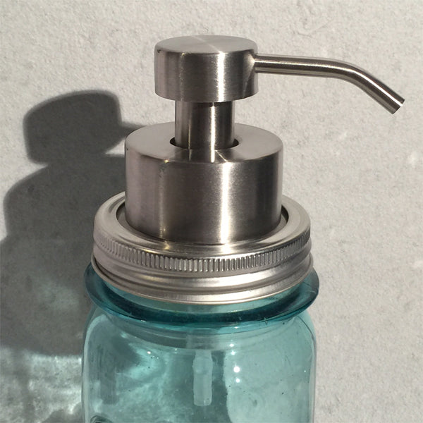 mason jar foam soap pump 3 piece adapter kit stainless steel  silicone and plastic