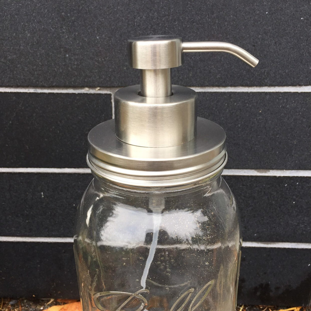 wide mouth mason jar foaming soap pump kit stainless steel