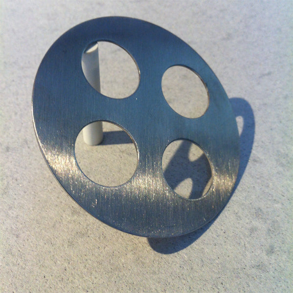 stainless four hole disk for potters for toothbrush holders and mason jar conversion