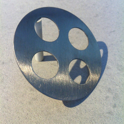 stainless four hole disk for potters for toothbrush holders and mason jar conversion